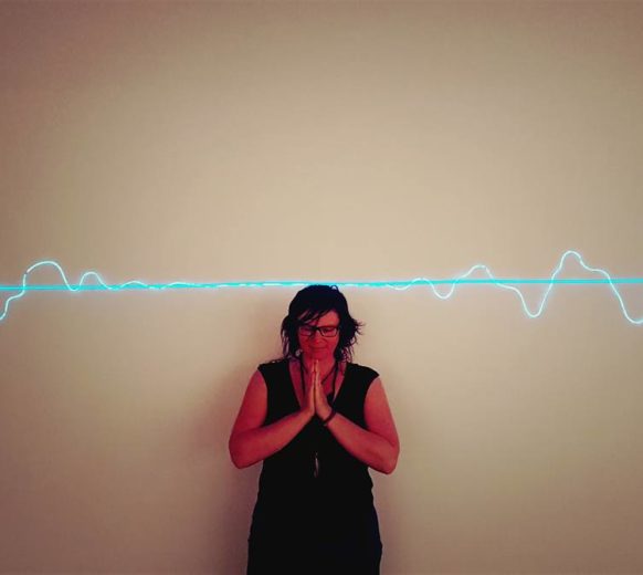 Heather Frahn – EL Wire Soundwave artwork titled In The Center